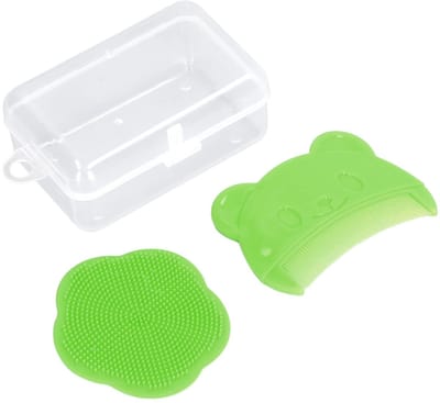Dailygoods - Baby Hoofdhuid Borstel Set - Siliconen en Plastic - Gebogen ontwerp - Groente - Cradle Cap Borstel - Voor Pasgeborenen - 2 Stuks