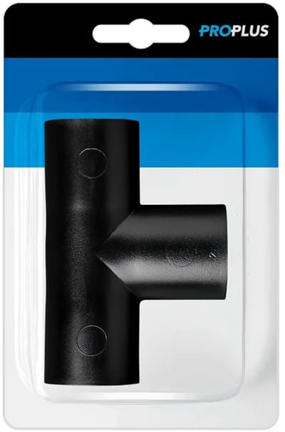 ProPlus T-stuk Ø28 mm - PE Zwart - Snelle Montage Blister