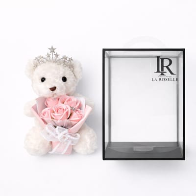 Knuffel beer met Rozen boeket – Inclusief Luxe Giftbox