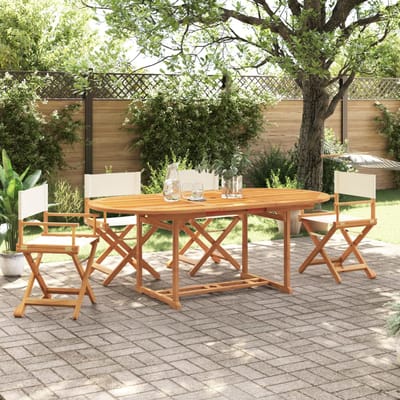 vidaXL - Inklapbare - stoelen - 4 - st - stof - crèmewit