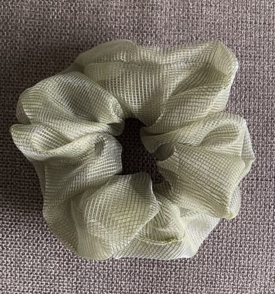 Scrunchie XL zeegroen - glans - seagreen - haarwokkel XL