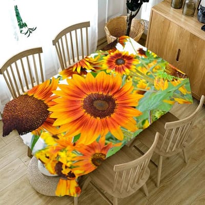 Zonnebloem Bloem Patroon Tafelkleed Huis Woonkamer Eettafel Koffietafel Anti-Fouling Tafelkleed Buiten Picknickkleed 90x140cm35x55inch