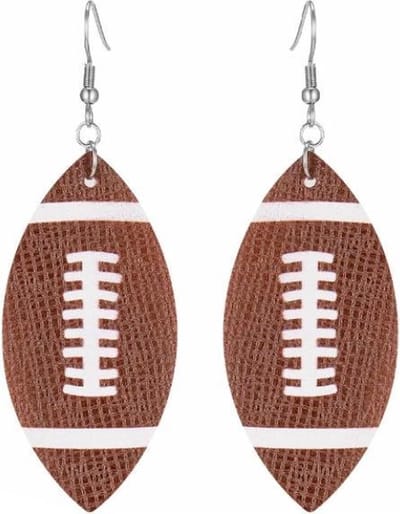 Fako Bijoux® - Oorbellen - Druppel - Kunstleer - Rugbybal