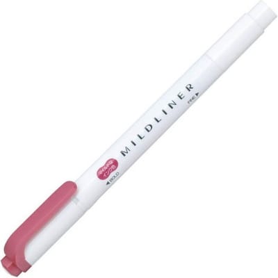 Zebra Mildliner Double-Sided Highlighter - Fine / Bold - Mild Red / WKT7-MR