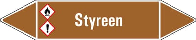 Styreen leidingmarkering op vel 75 x 17 mm - 8 per vel