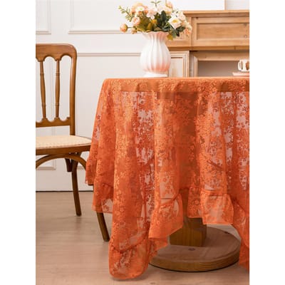 Elegante Roestoranje Kanten Tafelkleed, Romantische Rustieke Tafel voor Afternoon Tea, Herfst, Thanksgiving Feest Decoratie 140x140cm