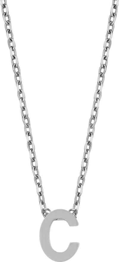 Cadeau voor haar New Bling 9NB-907C Zilveren Ketting Dames - letterhanger - C - Initiaal sieraad - Zilverkleurig