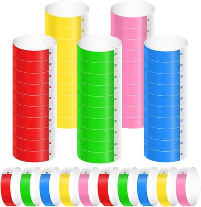 500 stuks papieren polsbandjes, waterdicht 500 stuks 500 stuks papieren polsbandjes evenement ticket polsbandjes muziekfestival concert wedstrijd (kleur)
