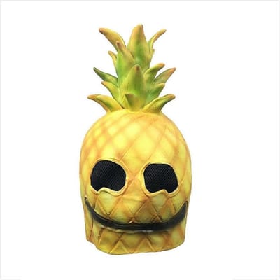 Ananas hoofdbedekking, feest latex masker One size fits all adults geel