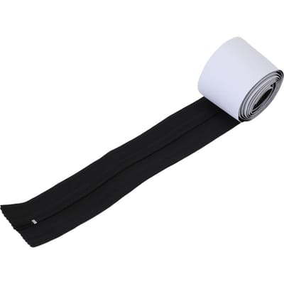 2 Pièces Protecteur de Poussière Fermeture Éclair Robuste Auto-Adhésif Double Face Barrière Anti-Poussière Fermeture Éclair pour Bâche Plastique de Serre noir