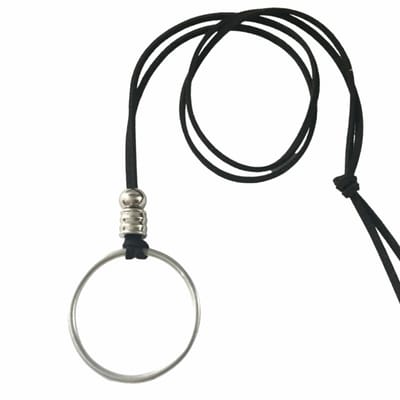 Ketting- Zwart-Quin-Metaal-Zilverkleur-Suede