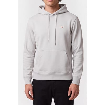 Calvin Klein Classic Long Sleeve 350gsm Terry Woven Label Marble Gray Taglia: S | Felpe con cappuccio Outlet | Uomo | Grigio