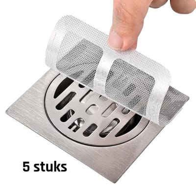 Techidna® - Haarvanger Doucheputje 5 Stuks - Zelfklevende Afvoerputje Stickers - Douche Haarfilter tegen Verstopping