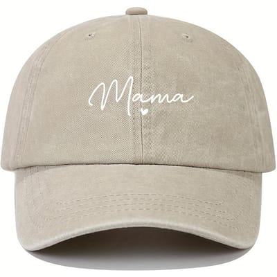 Mama Houdt Van Baseballpetten Met Patronen En Prints, Retro En Modieuze Casual Gewassen Dad Hats Voor Vrouwen, Zachte Sportpetten Voor Buiten Adjustable gray
