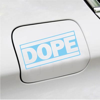 Bumpersticker - Dope - 7,4 X 14,8 - Licht Blauw