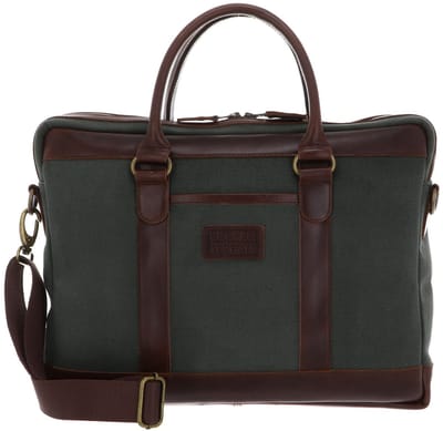 BUCKLE & SEAM afzonderlijke gevallen laptoptas met laptopvak Collector Business Briefcase Green / Blu donkergroen