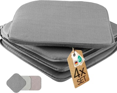 etérea Zitkussen Stoelkussen - Alice Seat Cushion 4 Stuk - 38x38 cm - strepen zwart