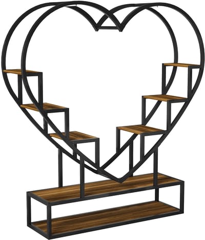 Bresht Plantenstandaard - Plantenrek - Met Kweeklamp en Opbergkast - Stevig metalen frame - Zwart / Houtlook - 130 × 26 × 138 cm