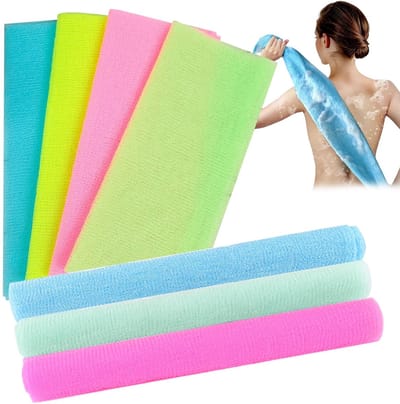 Dailygoods- Loofah Spons - 4 Stuks - Exfoliërende Douche Spons - Meerlaags Mesh - Duurzaam Nylon - Geschikt voor Alle Huidtypes - Scrubspons