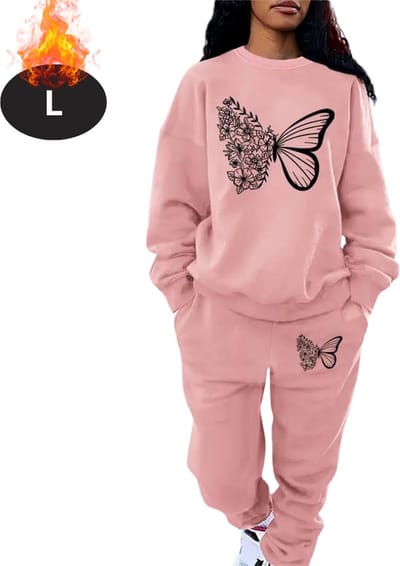 Nivard Joggingpak - Huispak - Volwassenen - Trainingspak - Comfortabel - Joggingsbroek - Tracksuit - Dames - Winter - Roze - L