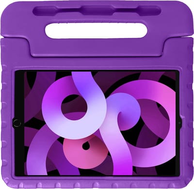 Hoesje - Geschikt voor Apple iPad Air 5 (2022) - 10.9 inch - 5e Generatie - M1 - Kinderhoes Shockproof Bumper - Kidsproof Case - Tablet Hoes - Kinder Hoes Cover - Paars