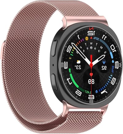 Verstelbare metalen magnetische horlogeband voor Galaxy Watch8 40mm/44mm/Classic 46mm, geschikt voor dames en heren, mesh design, vervangbare wristband voor comfort en stijl