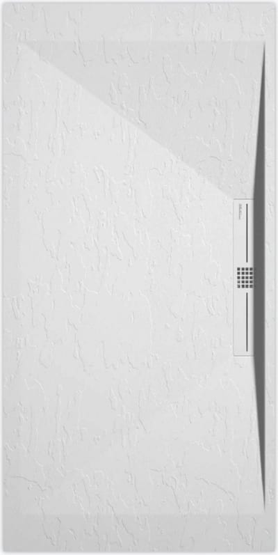 Sanifun douchebak Stone Side White Slate 1000 x 900 P