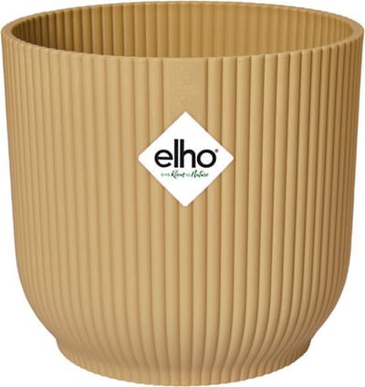 Elho Vibes Fold Rond 16 - Bloempot voor Binnen - 100% Gerecycled Plastic - Ø 16.1 x H 14.8 cm - Botergeel