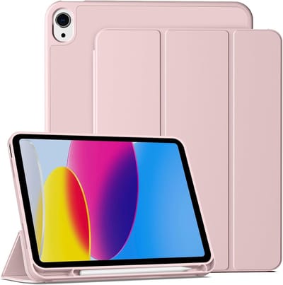 Hoes geschikt voor iPad A16 hoes - ipad 2025 hoes Rose Goud - iPad (A16) 11th/10th Generation Case(2025/2022) met pencil houder - Smart bookcase