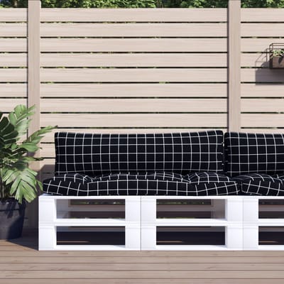 vidaXL - Palletkussens - 2 - st - ruitpatroon - oxford - stof - zwart