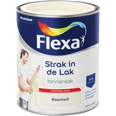 Flexa - Strak In De Lak Binnenlak Hoogglans - Roomwit - 750 Ml