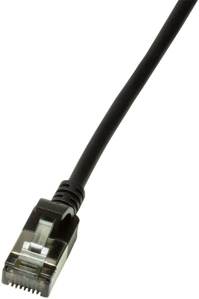 LogiLink CQ9053S RJ45 Netwerkkabel, patchkabel CAT 6A U/FTP 2.00 m Zwart Extreem dun, Vlambestendig, Flexibel, Folie afscherming, Halogeenvrij, Snagless,