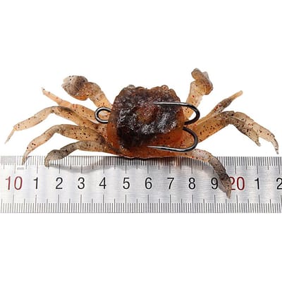 3 pièces 10 cm 30g leurres de pêche souples appâts artificiels de crabe appâts de poisson mous avec crochet pointu brown