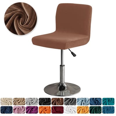 Verdikte Barkrukhoes Zilvervos Fluweel Fluweelstof Elastisch Huis Hotel Club Draaibare Barkrukhoes 20*18*2cm koffie