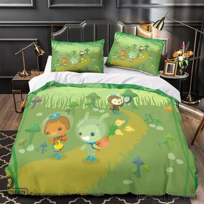 Ensemble Housse de Couette Dessin Animé Octonauts Personnalisé Housse de Couette HD pour Ensembles de Literie pour Enfants Linge de Lit Décor de Chambre Baby 120x150cm