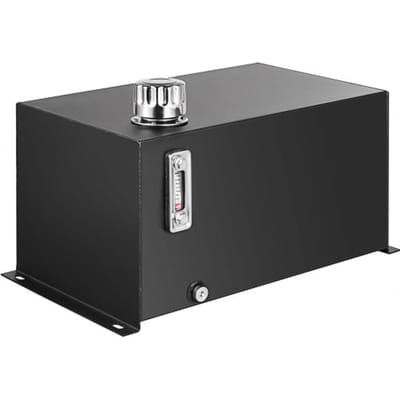 VEVOR hydraulische vloeistoftank, brandstoftank van 10 gallon, zware hydraulische stalen tankcontainer, hydraulisch reservoir met zeef, temperatuurmeter, filter, ontluchtingsdop voor tractoren en vrachtwagens