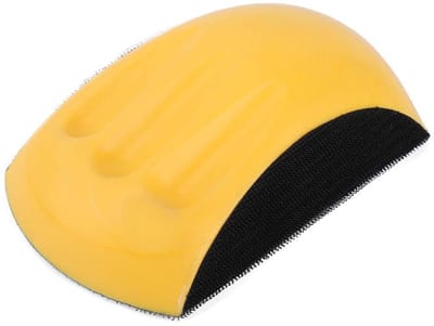 Handschrublok met klittenband voor polijsten en slijpen - ergonomisch ontwerp - zacht en elastisch PU-schuim - geschikt voor langdurig schuren - 6 inch 150 mm.