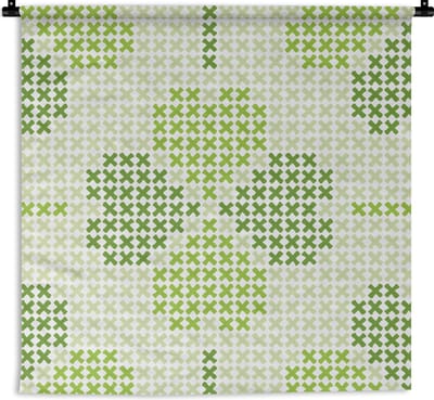 Wandkleed - Wanddoek - Klaver - Patronen - Groen - 90x90 cm - Wandtapijt