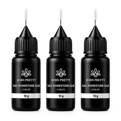 Born Pretty - Rhinestones lijm - 3 x 10 ml - Strasssteentjes lijm - Nailart lijm - Rhinestones glue - Nailart lijm - Gem glue - Decoratielijm - Lijm - Nagellijm