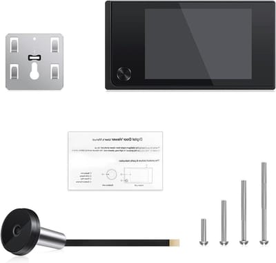 Digitale Deurbel - Beveiligingscamera Thuis - Toezicht Buiten - Tweeweg Audio - 35 Inch Scherm - Zwart