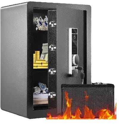DIMICO - Geldkluis - Kluizen - Codekluis - Kluis elektronisch - Home safe - LED - 40 x 33 x 43 cm - Dubbel alarm systeem - 51L