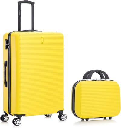 Reiskoffer Set - Bagage Set - Vliegtuig Reizen - Lichtgewicht ABS Materiaal - 65 cm - Geel
