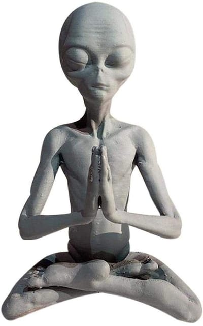 Dailygoods- Standbeeld Uniek Mediterend Alien - Retro Hars Sculptuur - Binnen/Buiten Decoratie - Veiligheidshars - Artistiek Ontwerp - Levendige Kleuren - Tuinsculptuur