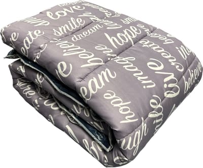 Dubbelzijdig Dekbed zonder Overtrek - 240x220cm - Grijs/Wit - Wasbaar Dekbed - Hoesloos Dekbed - Tweepersoons Dekbed