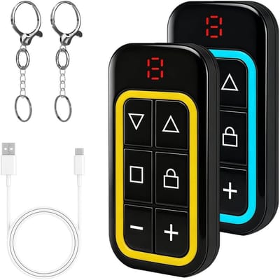 Set van 2 Garagedeuropeners met Afstandsbediening, 8-Kanaals Universele Afstandsbediening, Oplaadbaar via USB-C, Tot 30 m Bereik, Geschikt voor de meeste Garagedeuren en Poortopeners