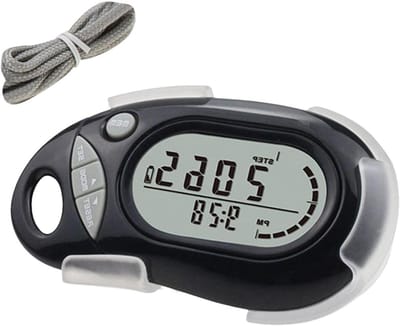 Stappenteller Clip - Stappentracker Pedometer - Dagelijkse Activiteit Meten - Geavanceerde Foutcorrectie - 7.4x4.4x2.7cm - Zwart