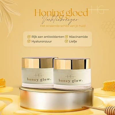HG AESTHETICS Honey Glow Duo – Ultra-Hydraterende Gezichtscrème met Honing & Ceramiden – SPF 15 – Lichte Dagcrème met Niacinamide, Hyaluronzuur & Antioxidanten (2 x 50 ml) cadeautje vrouw