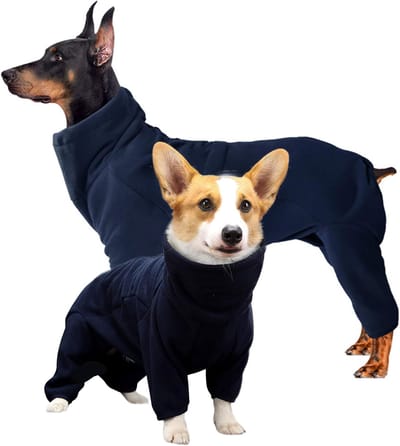 ATUBAN Honden Winterjas Zachte Fleece Pullover Pyjama, Huisdier Winddicht Warm Koud Weer Jas Vest Knus Jumpsuit Kleding XXS