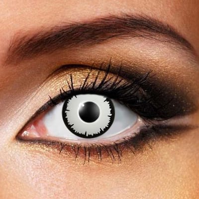 Partylens® witte kleurlenzen - White Lestat - zachte jaarlenzen met lenshouder - Halloween - Cosplay