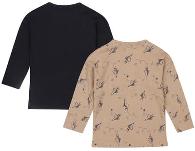 Dirkje Jongens 2 Pack T-shirt - Taupe + Navy